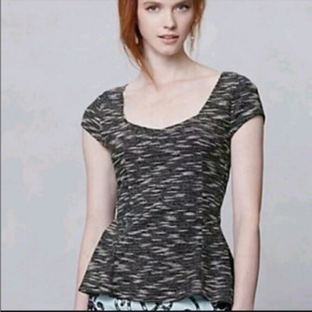 Anthropologie Postmark Endash Boucle Peplum Top size XS